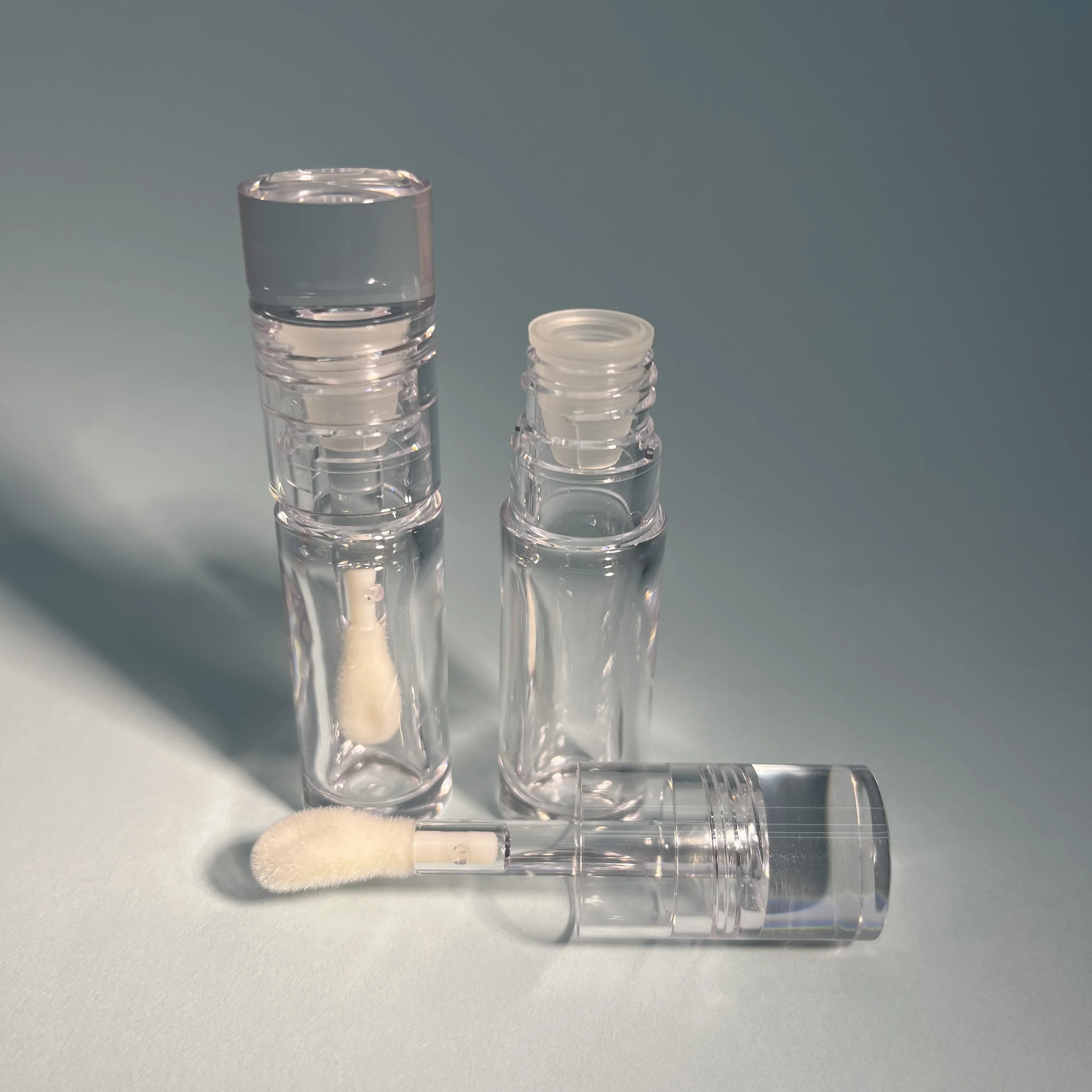 High end 5ml Custom Logo Lipgloss Wand Tubes Transparent Cylinder Empty Lip Glaze Container