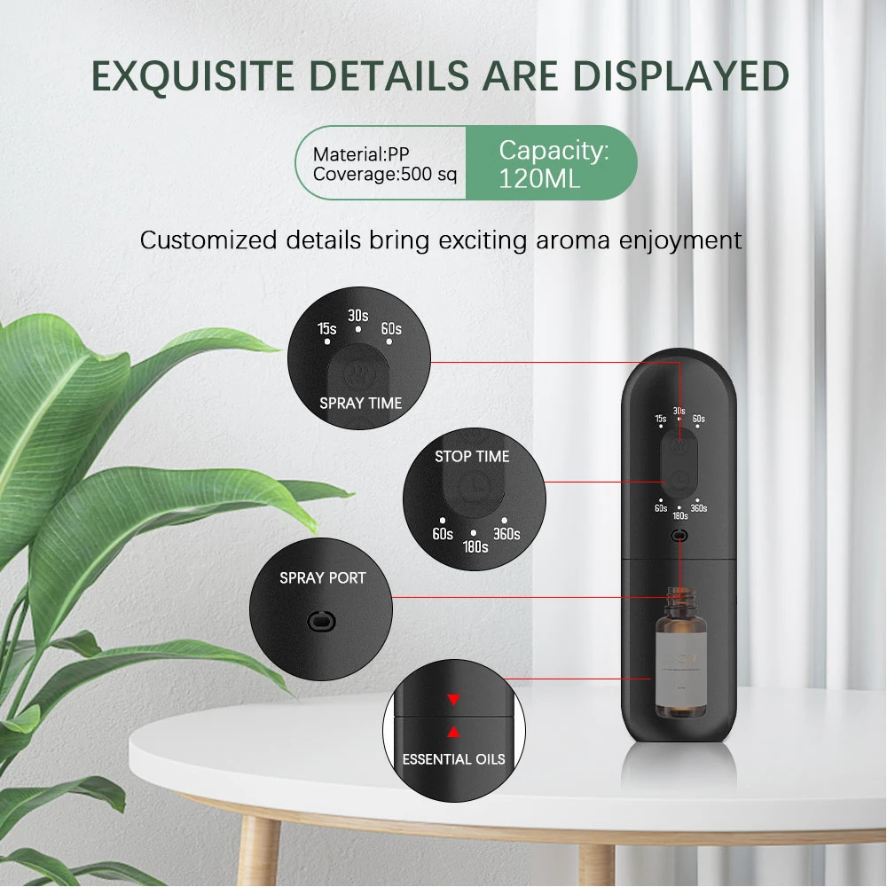 Luxury 100ML Sleek Portable Perfume Electric Wholesale Nebulizing Diffuser Room Wall Plug Essential Scent Aroma Oil Diffuser