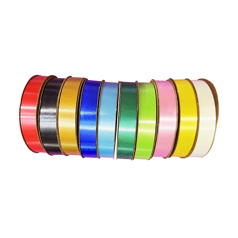 Gift Wrapping Factory Custom Printed Solid Pp Metallic Plastic Ribbon Roll