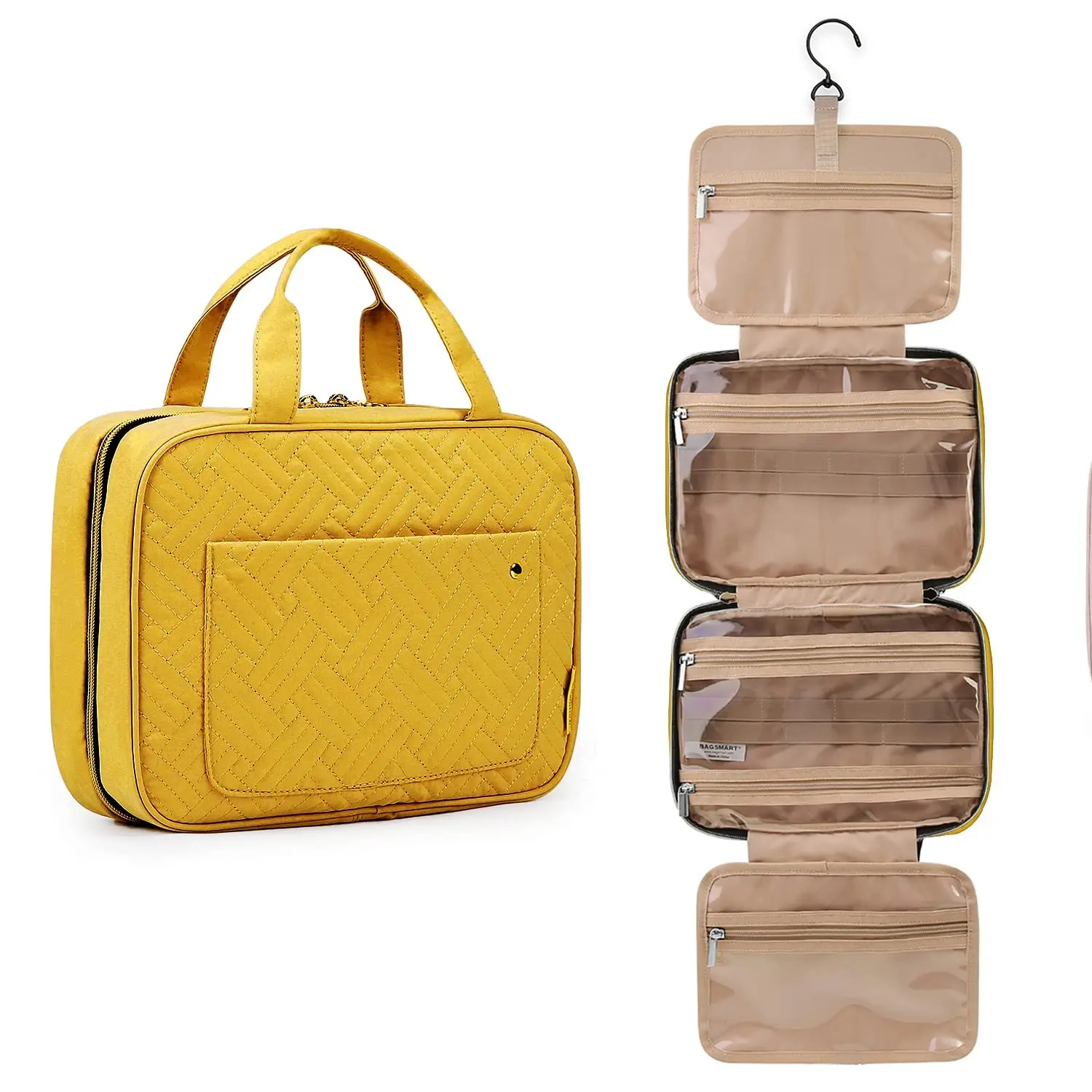 Wholesale Zipper Makeup Bags Double layer Travel Cosmetic Cases Make up Organizer Toiletry Bags bag organizer