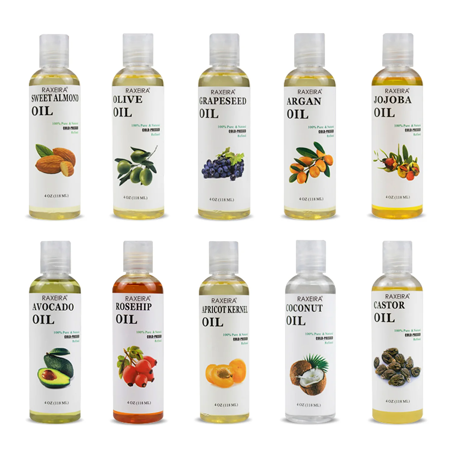 100% Pure Essential Oil Plant Castor Hair Care Coconut Olive Jojoba Oil Massage Oil Raw Material