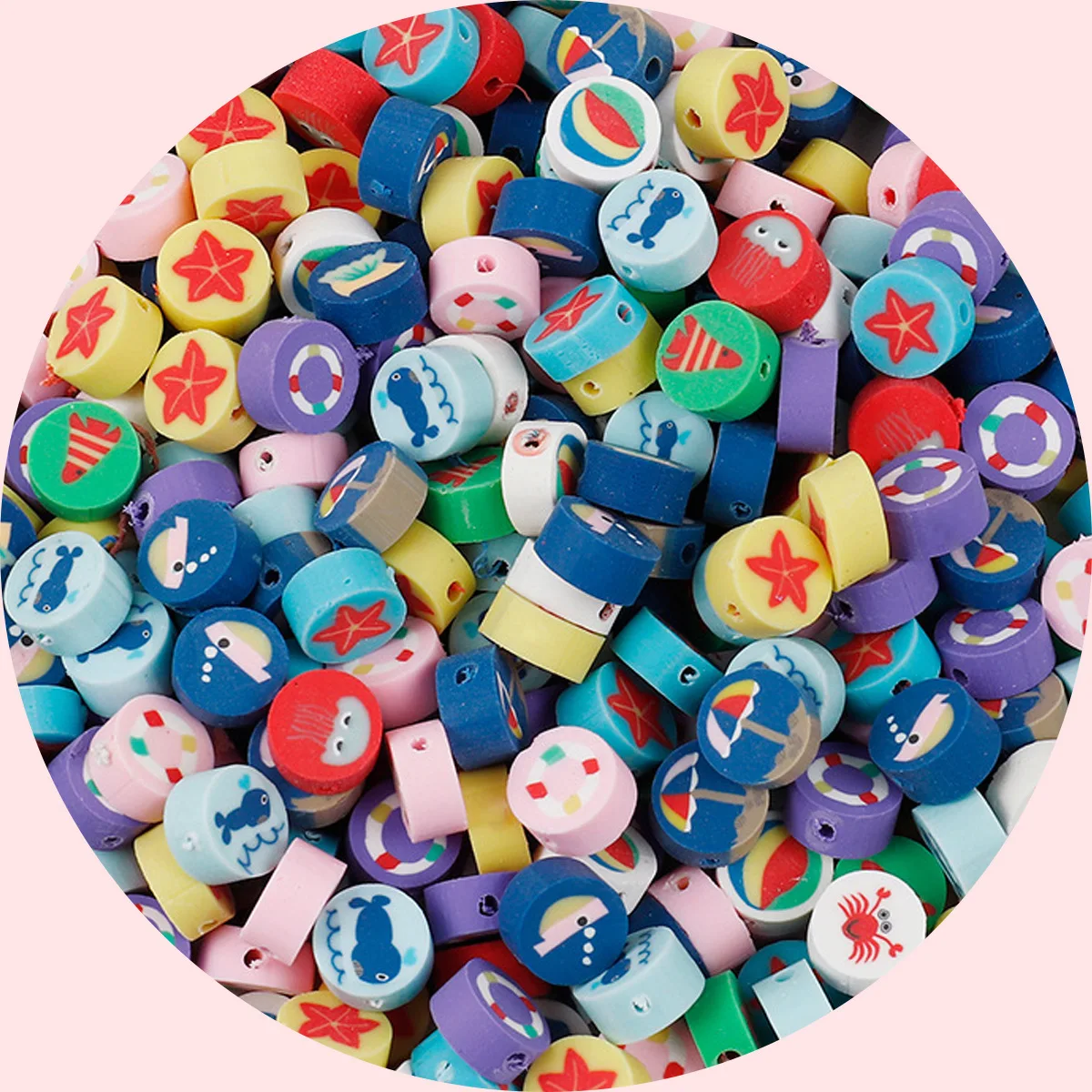 1000pcs/bag Clay Sliced Beads Set of Halloween Hole for Crossborder Craft jewelry beads for jewelry making