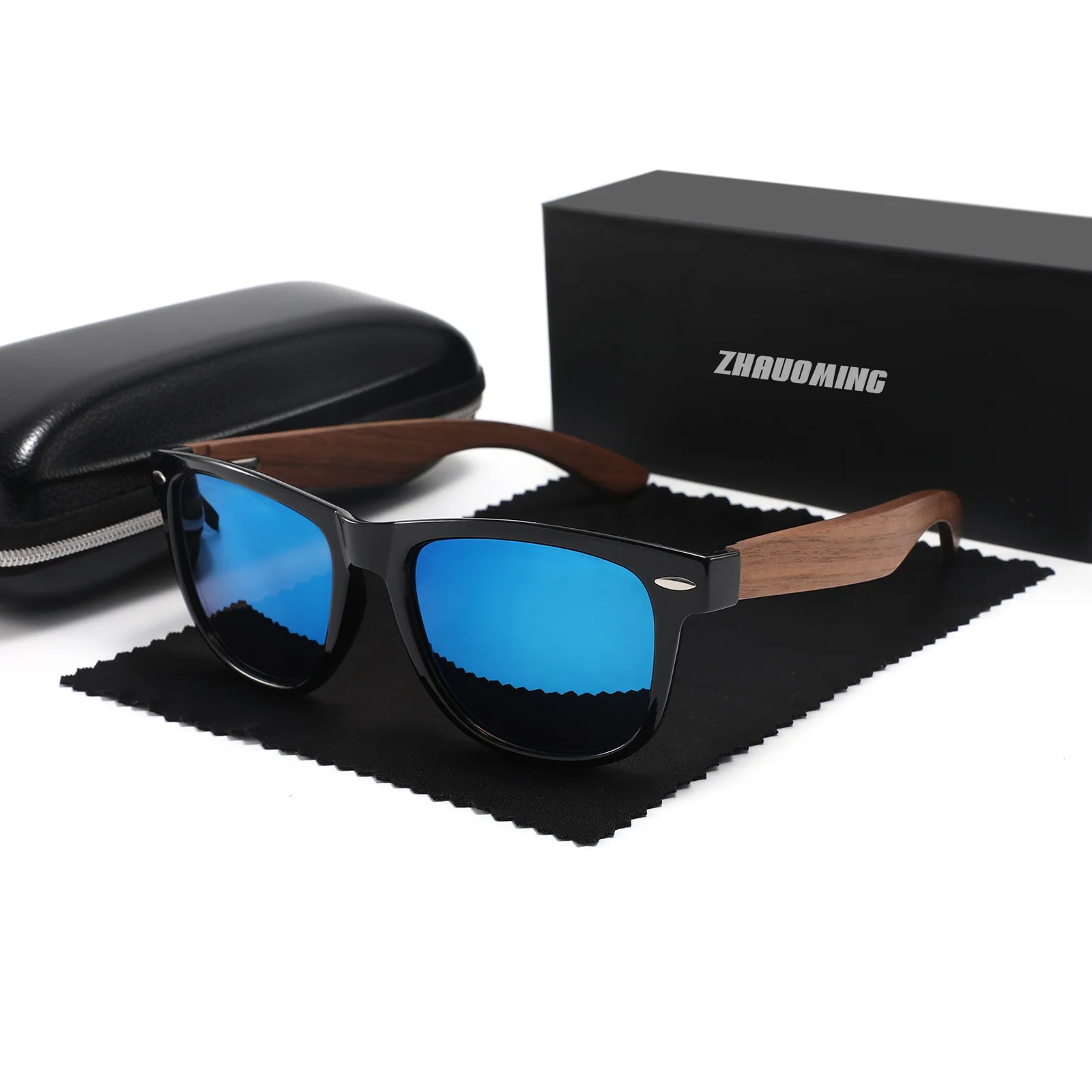 Custom Logo Gafas De Sol Bamboo Wood Polarized Sunglasses