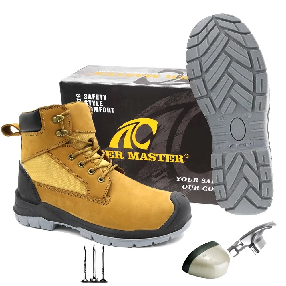 Non-slip oil petrol resistance pu sole anti puncture steel toe protective SB-P SRC hiking safety shoes with zipper