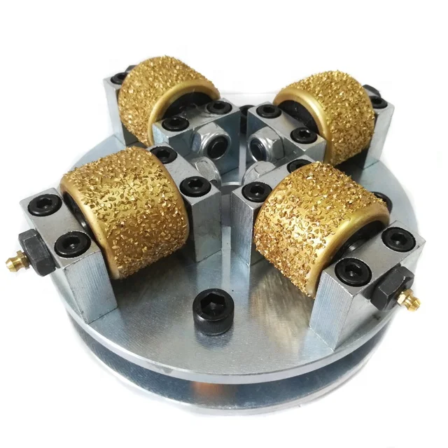 Double Layer Brazed Bush Hammer for Marble Stone Litchi Surface Grinding with 4 Brazed Hammer Head