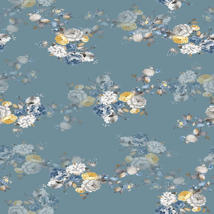 Customized 120gsm Dobby Georgette 100% Polyester Fashion Product Digital Prints Fabric For Dress