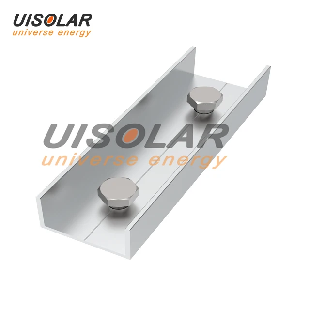 UISOLAR High Quality solar panel Rail Splice Kit Solar Panel Connector Anodized Solar Roof System Natural Silver