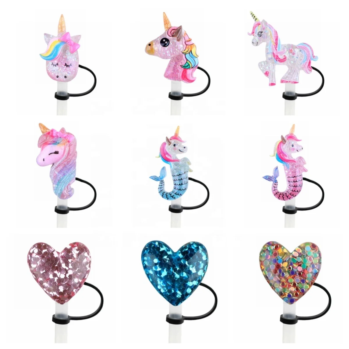 Diameter 0.4in/10mm Silicone PVC Straw Covers Cap Dust-Proof Compatible 20 30 40 oz Cup Accessories Bar Accessories Type