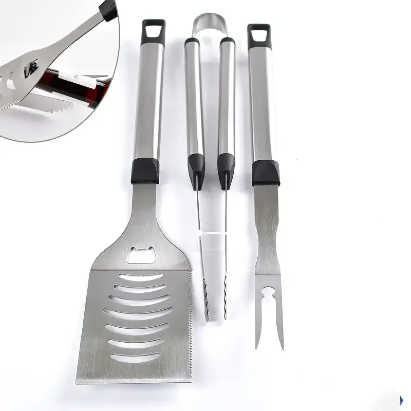Wholesale Grill Accessories 3 Pieces Barbecue Tools Set With Aluminum Handle