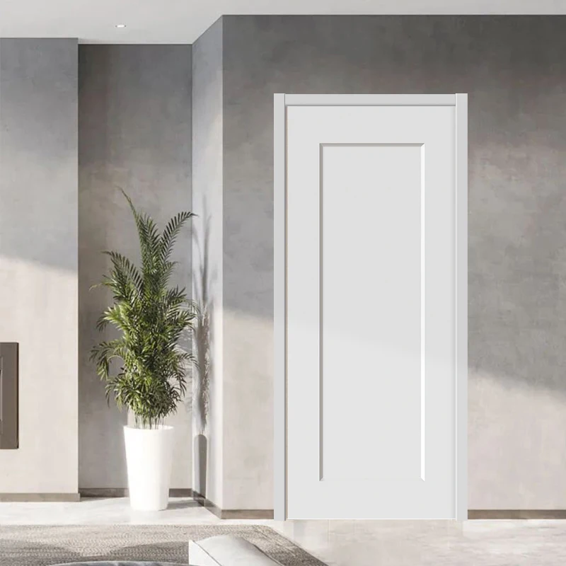 white primer MDF moulded wooden door cheap price door skin for houses interior slab door factory wholesale