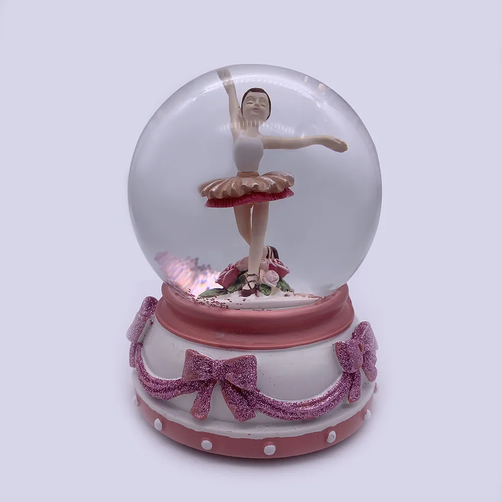 Смоляная поделка 120 мм Танцующая балерина девочка купить снежный шар с музыкой для девочек