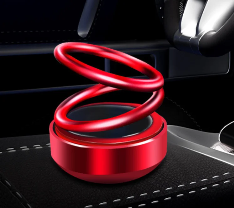 Автомобильные принадлежности, вращающееся на солнечной батарее двойное кольцо, подвеска для автомобиля, ароматерапия, парфюм, креативное украшение для автомобиля, изготовление на заказ