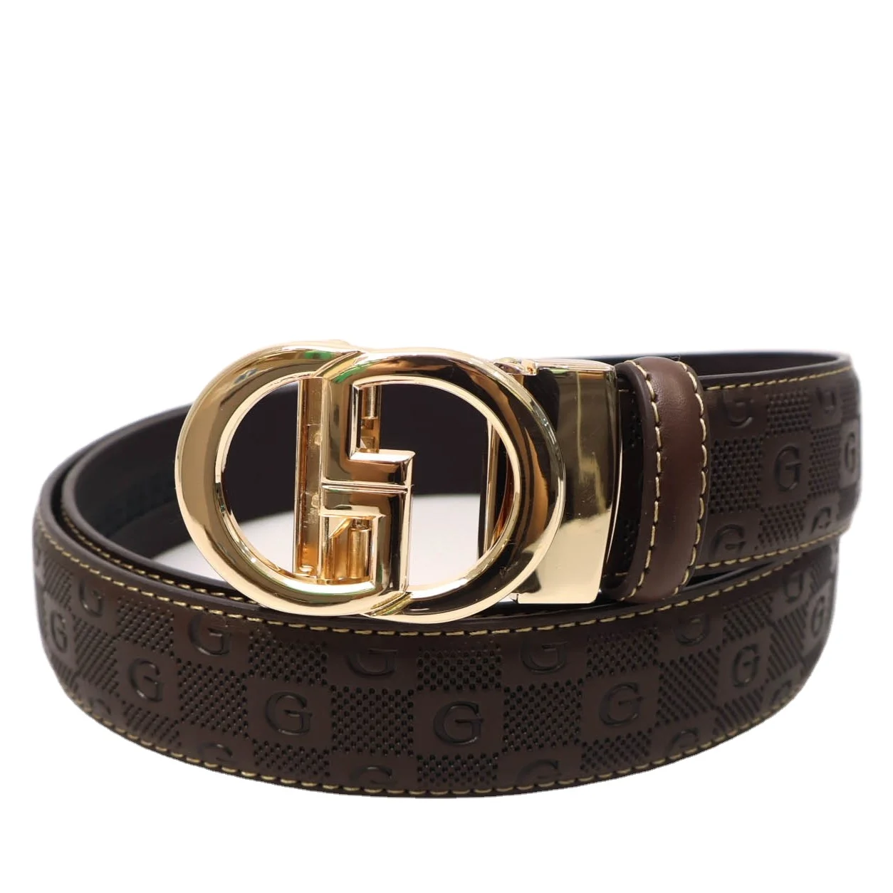 customizable Automatic leather belt for man Famous Brands fashion genuine leather belts for lady embossed leather men belt