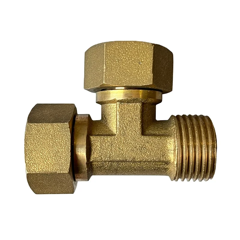 NFJM NPT Brass Thread Plumbing Fittings FF Tee Elbow Socket Copper Equal Water Pipe Connector Brass Pipe Fitting