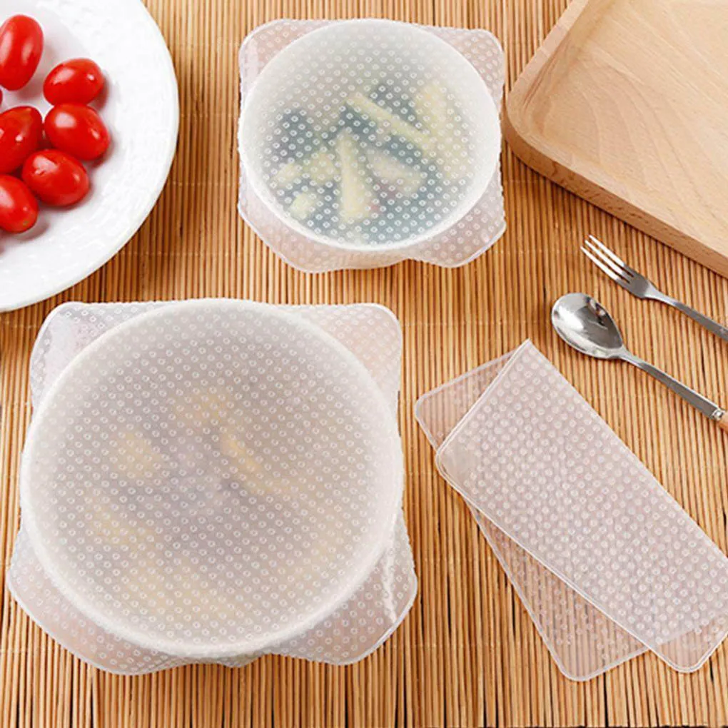 Силиконовые натяжные крышки для хранения пищевых продуктов