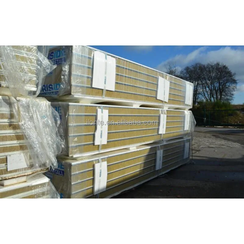 Rock Wool Sandwich Panels Ce Certificate insulated panels Soundproof Fiber Stone Wool Construction Insulation