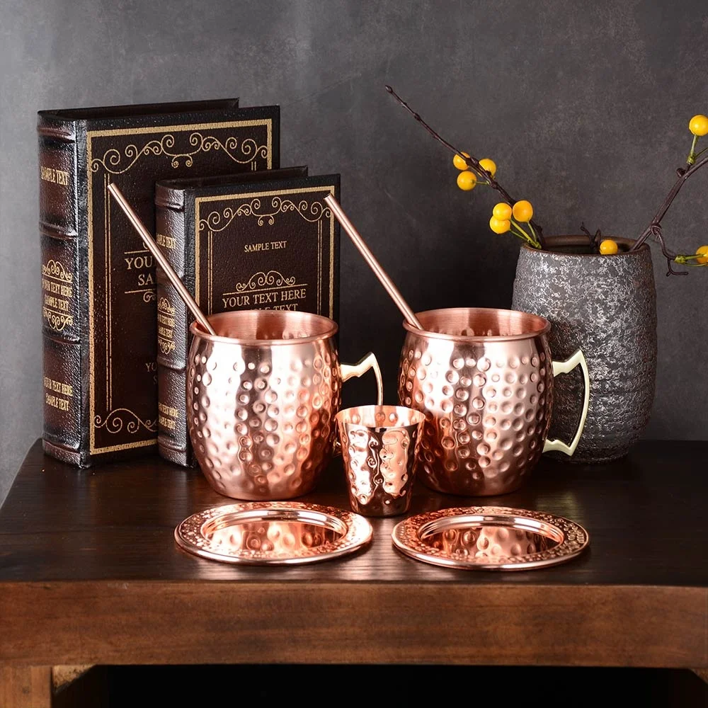 
Amazon Hot Selling Factory Wholesale coffee cup copper cup set moscow mule copper mugs set of 2 