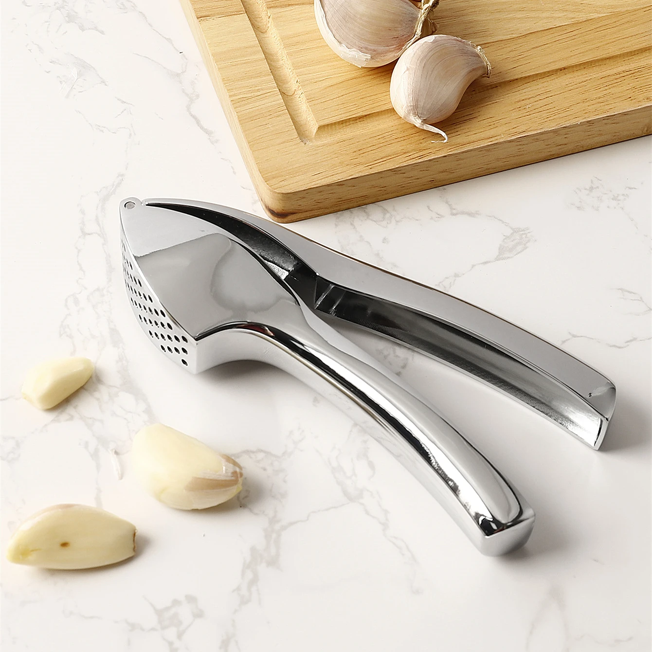 Home Kitchen New Gadgets Cooking Tools Zinc Alloy Grip Manual Hand Easily Stainless Steel Ginger Garlic Press Crusher