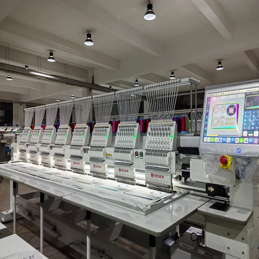 MFGS 1508 8 головок 15 игл автоматическая промышленная компьютеризированная вышивальная печатная машина для футболки шляпы шапки одежда
