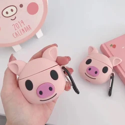 Factory direct cartoon pink Pig nose earphone silicone protector for airpods