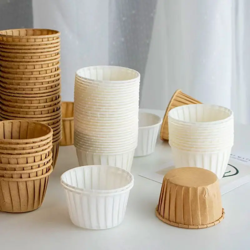 ECO Friendly No-stick Paper Muffin Cup Liners Customized Design Paper Baking Mold Muffin Cups Edges Rolled
