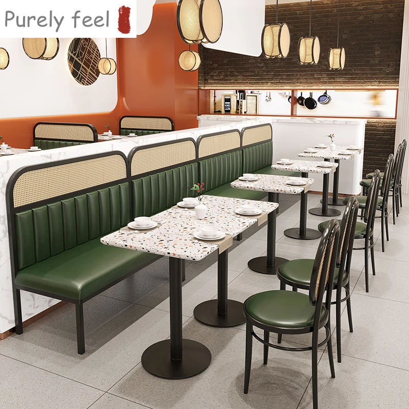 Современная мебель PurelyFeel для ресторана быстрое питание двухсторонняя под заказ диваны ресторанов сиденья