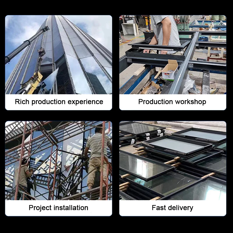 High Quality Soundproof Frameless Glass Curtain Wall System Modern Skyscraper Facade Curtain Wall Decoration