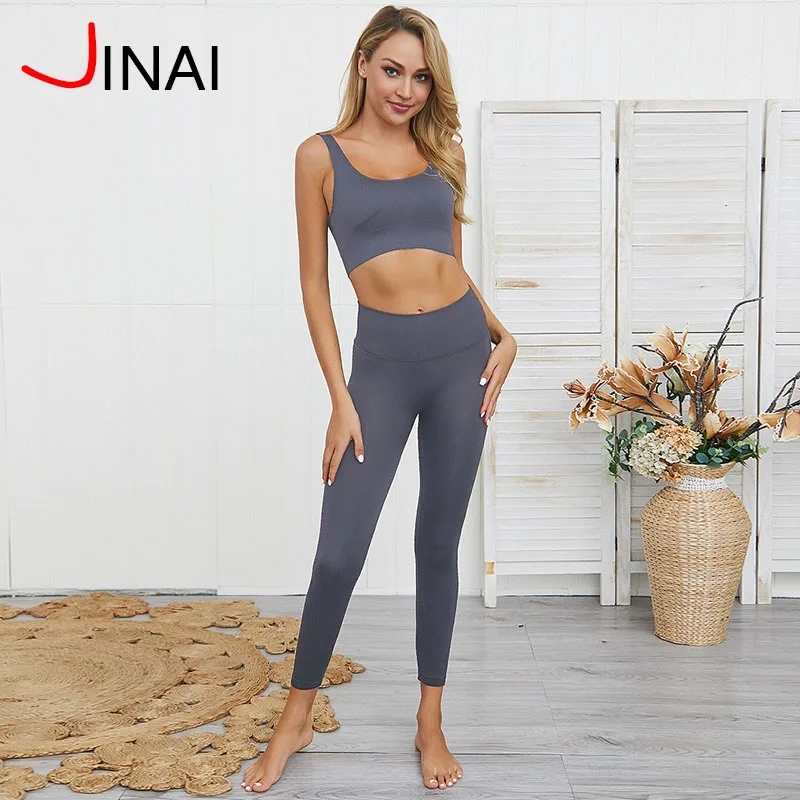 
2019 Quality Low MOQ Women Fitness Suits colorful seamless leggings and bra set 