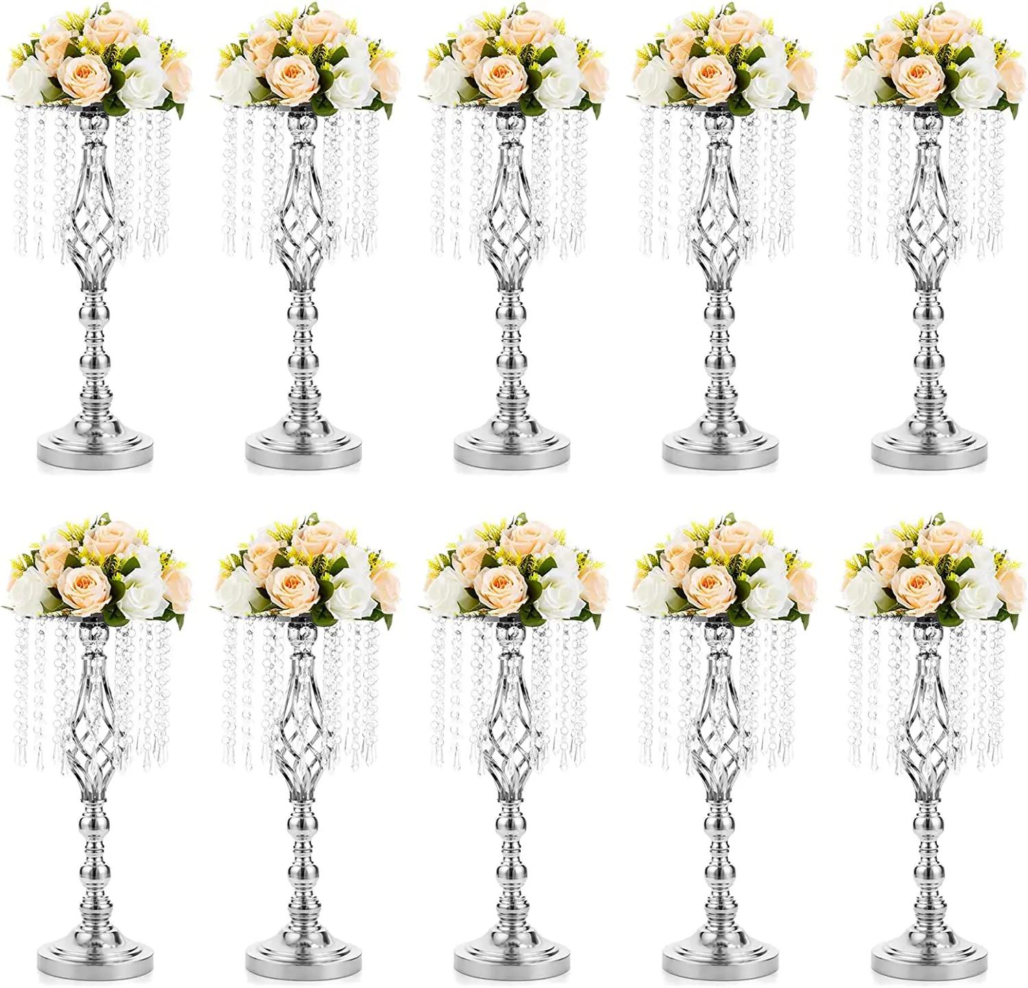 Свадебные принадлежности, декоративная Золотая настольная металлическая акриловая ваза с цветами для свадебного стола, ужина, мероприятия