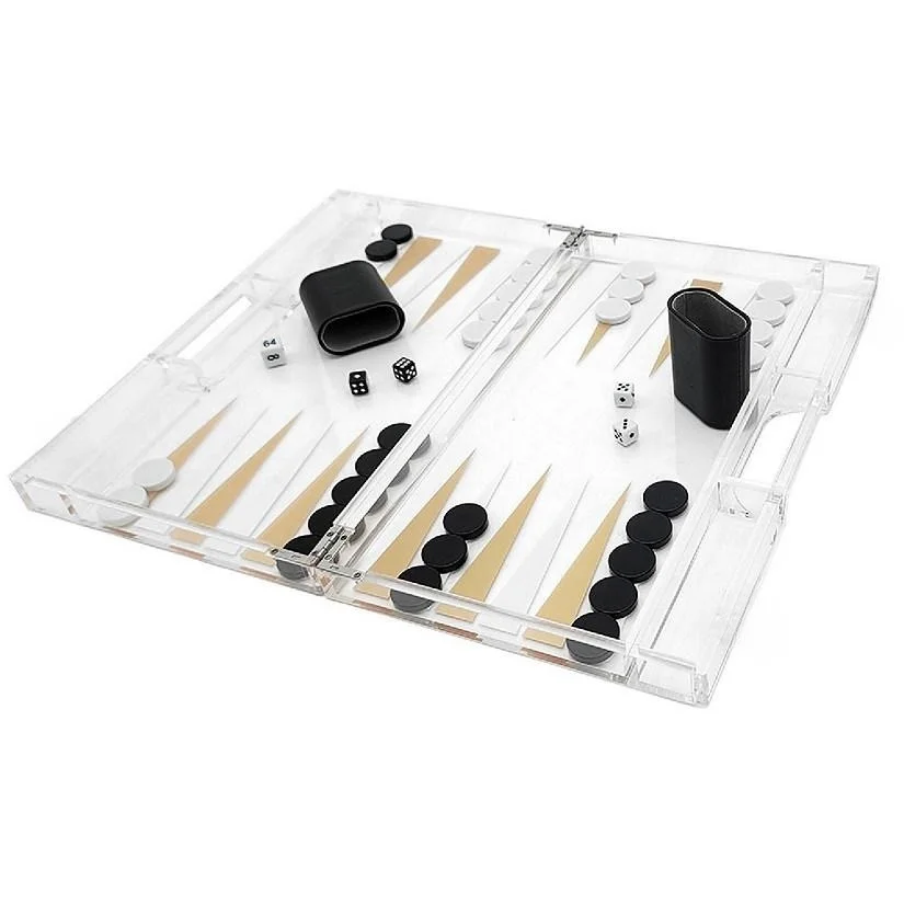 Customizable modern backgammon acrylic backgammon set for leisure and entertainment games