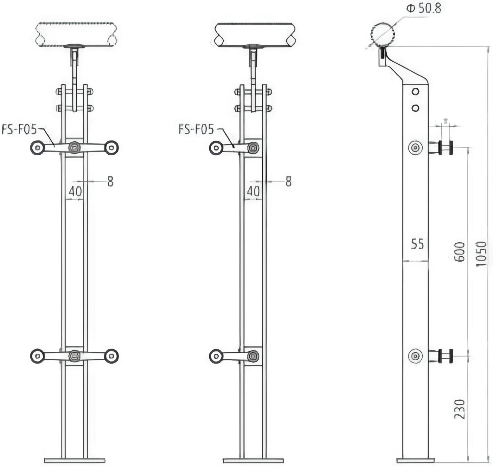 Строительные материалы LZ-05M/LZ-05L/R пост рельсовая система из нержавеющей стали