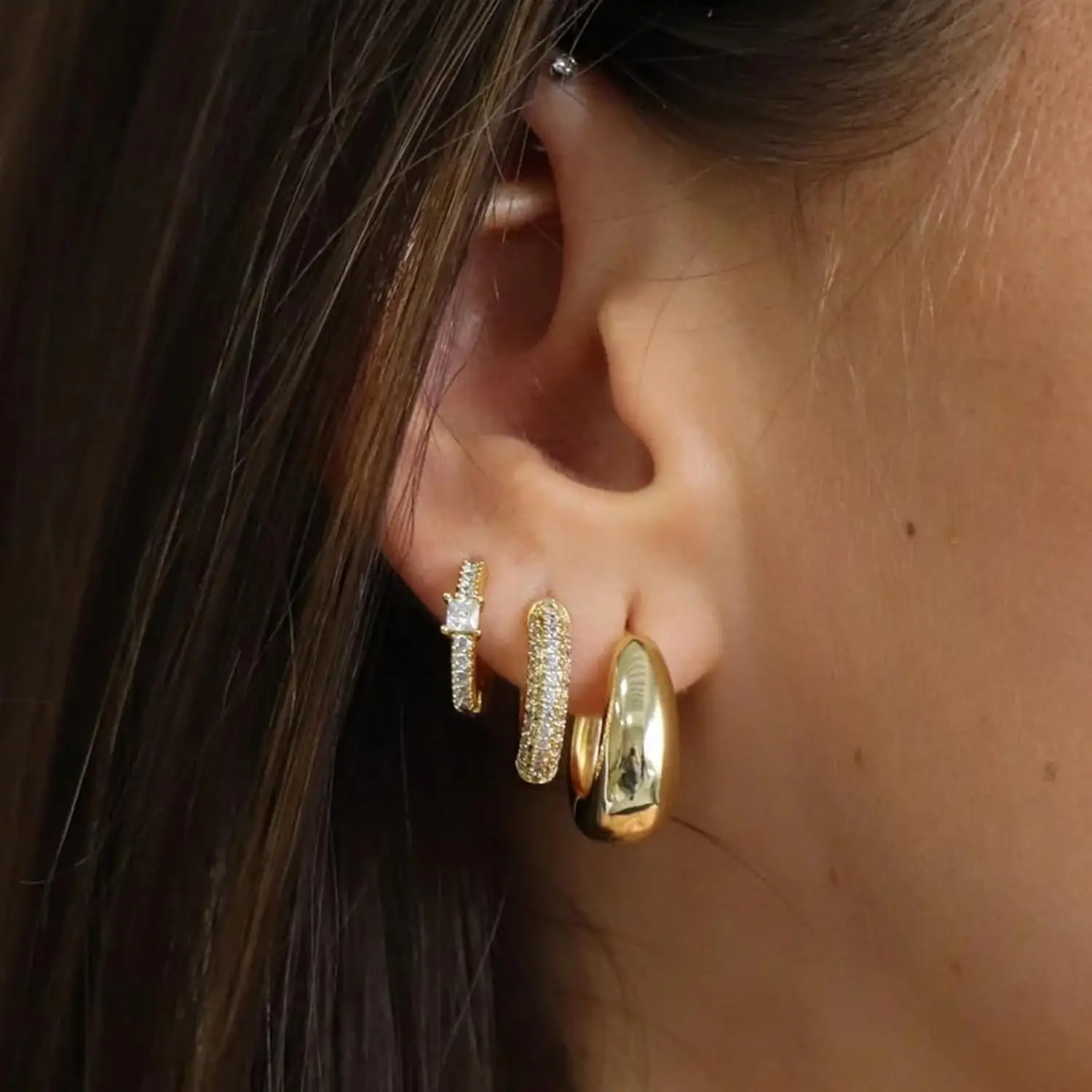 Dainty 14k Gold Plated Lightweight Huggie Hoop Earrings Set Trendy Earring Small Gold Hoop Earrings Set for Women Jewelry