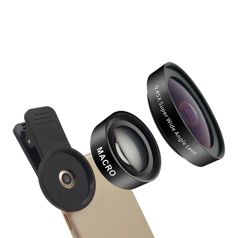 Amazon Phone Lens Category Top Seller  2 in 1 HD Wide Angle Macro Cell Phone Camera Lens for iPhone