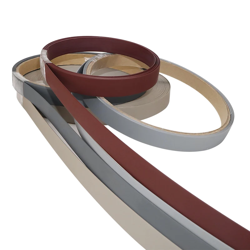 PVC furniture edge decorative flexible  plastic metal finishing plywood extrusion strip banding for furniture accessories