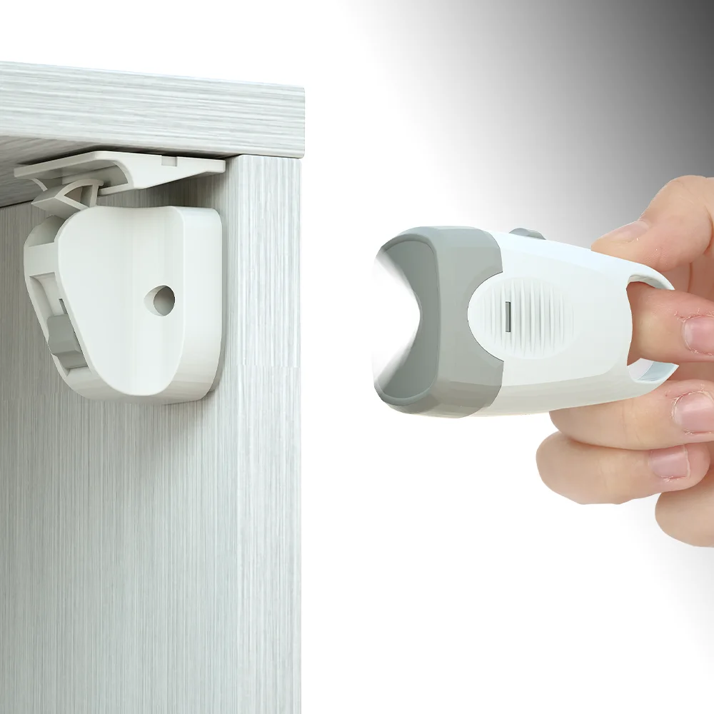 OEM Magnetic Baby Child Kids Safety Lock Magnetic Locking System Drawer Cabinet Cupboard Magnetic Lock with Key.