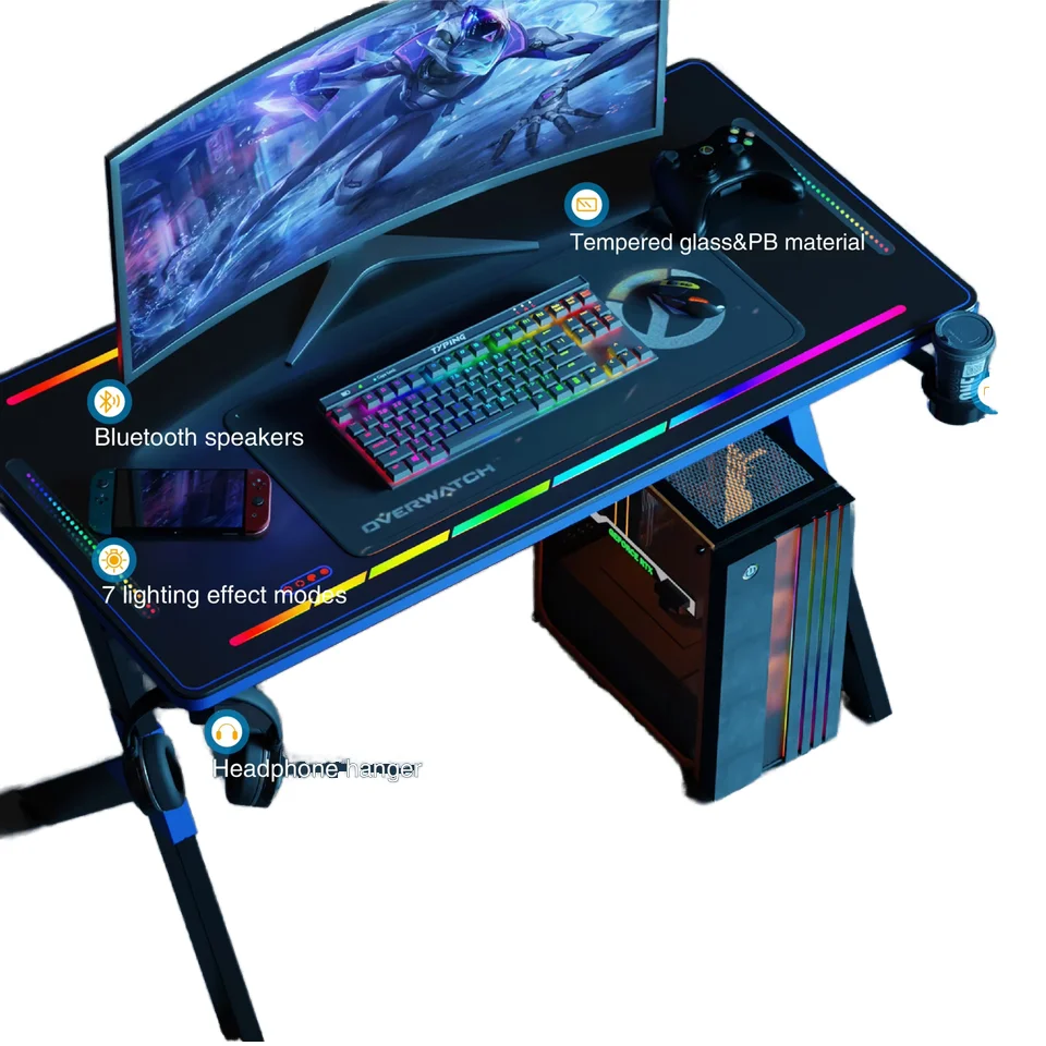 RGB свет офисный стол стоячий Компьютерные аксессуары компьютерный игровой