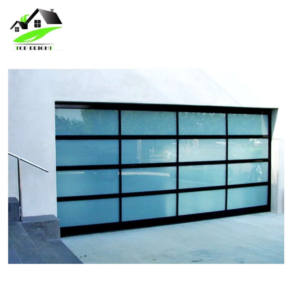 Modern design remote control sectional retractable garage roll up glass insulating garage door