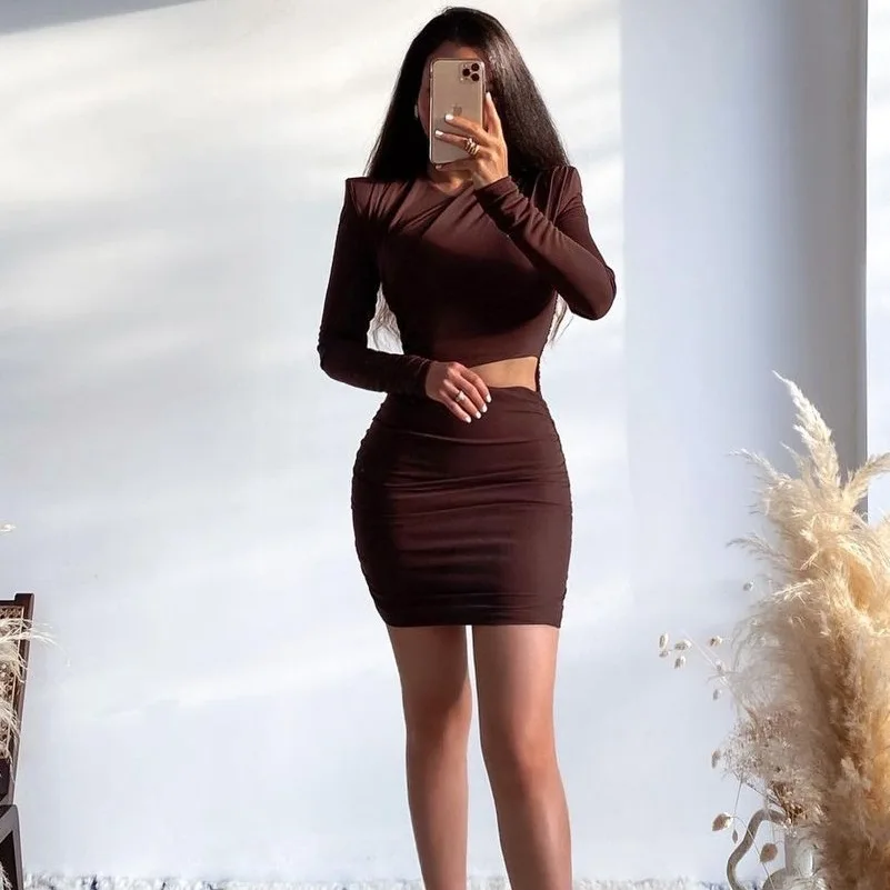 Зрелые Женщины Мягкий плечо дизайн причудливые платья с высокой талией женские элегантные ажурные платья-карандаш