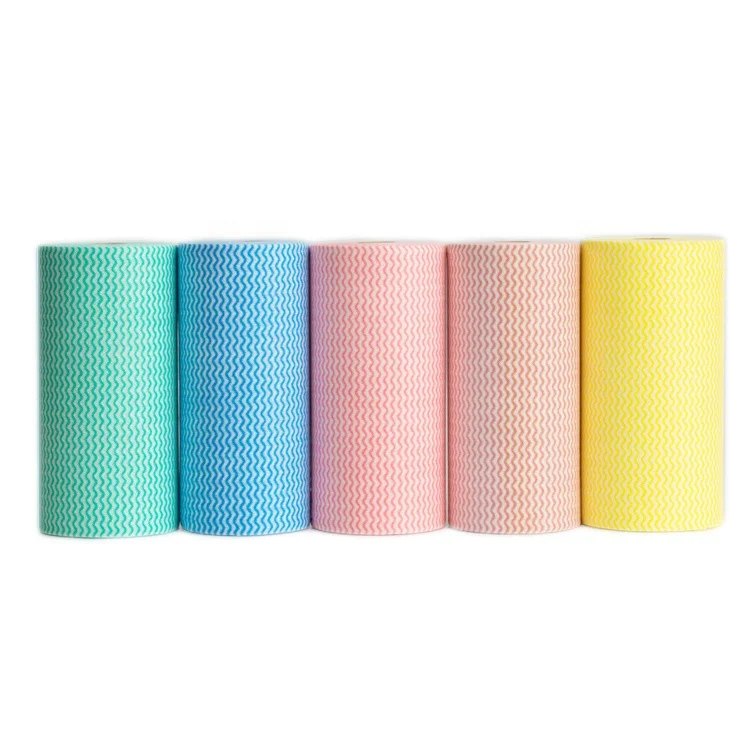 manufacturer rayon plain wave spunlace nonwoven fabric rolls with viscose pol wipes