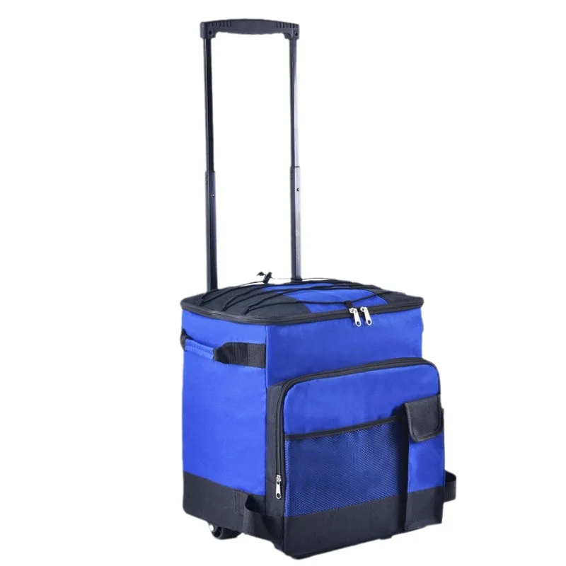 C058 Outdoor camping foldable customized portable trolley cooler bags