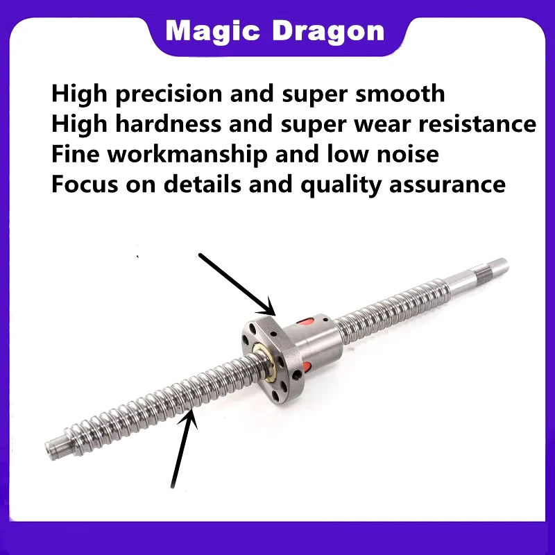 Machined 1204 Ball Screw SFU1204 200 300 500 600 800 1000mm C7 Roller Ballscrew With Single Ball Nut For CNC Parts