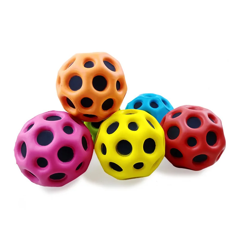 7CM PU Foam Kids Pet Playing Toy High Bouncing Ball Coral Multi-hole Anti Stress Ball