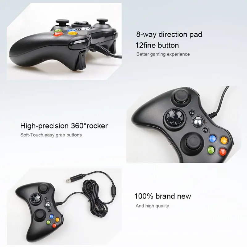 USB Wired Gamepad For xbox 360 Controller Vibration Joystick For xbox 360