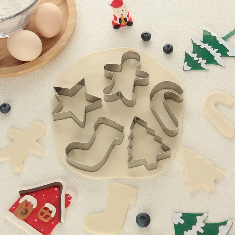 Cookie cutter 5-piece Christmas Stainless steel cookie cutter DIY baking tool cookies mold