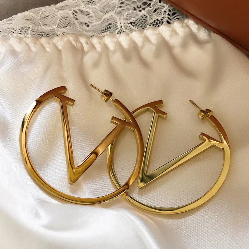 Fashion women jewelry stainless steel laser cutting earring 18k gold plated hoop earings circle earring women