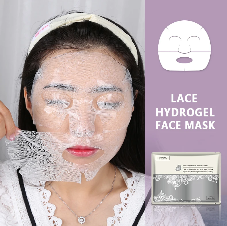 High Quality OEM Black Gel Mask Moisturizing Hydrogel Lace Collagen Facial Mask