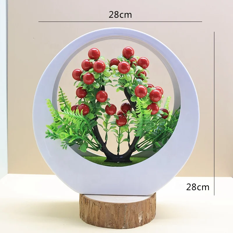 Cross-border high-end simulation green plant plastic flowerpot creative bonsai desktop ornaments simulation flowers