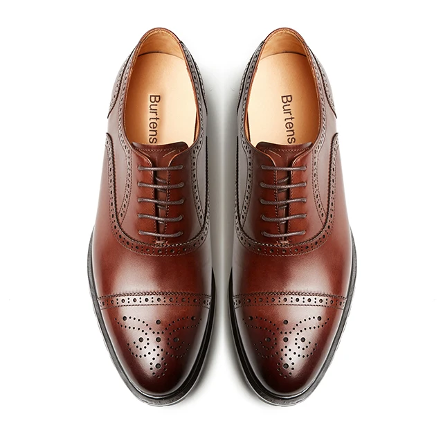 Genuine leather wingtip British style classic simple oxfords causal dress brown men shoes