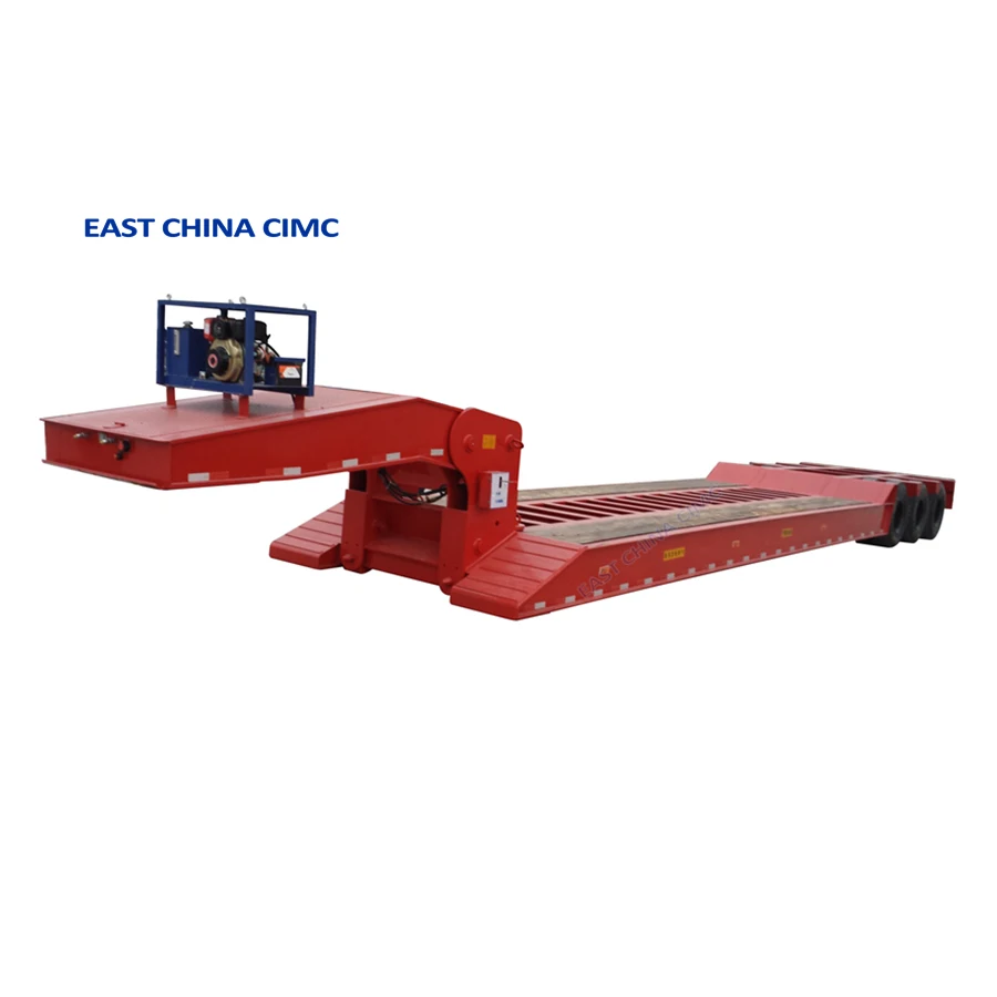 4 5 6 Axles 120T Front Loading Lowbed Trailer Heavy Duty Equipment Transport Lowboy Trailer CIMC