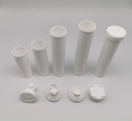 Medical cylinder PP empty Plastic Soluble effervescent tube tablet bottle with desiccant cap